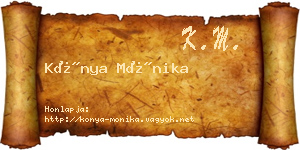 Kónya Mónika névjegykártya