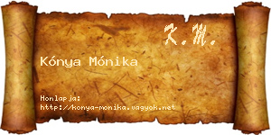 Kónya Mónika névjegykártya